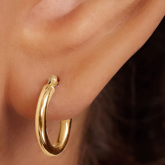 accessory 14K Yellow Gold Huggie Perfect Hoop Earrings Brilliant Earth $225