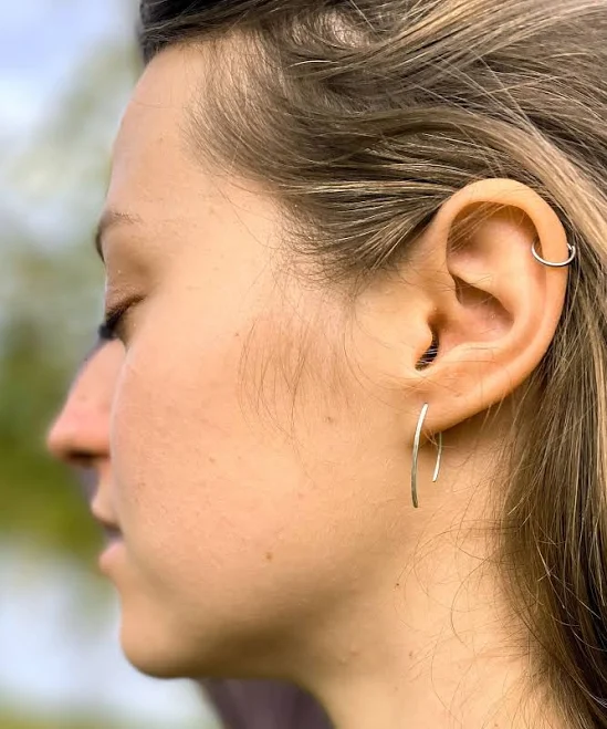 accessory 925 Silver Minimal Hoop Earrings Etsy - Seller $26.97