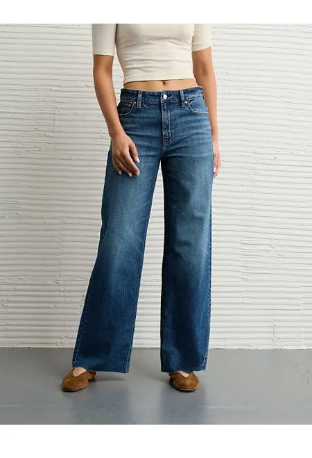 jeans American Eagle Women's Dreamy Drape Stretch Super High-Waisted Baggy Wide-Leg American Eagle Outfitters $52.46