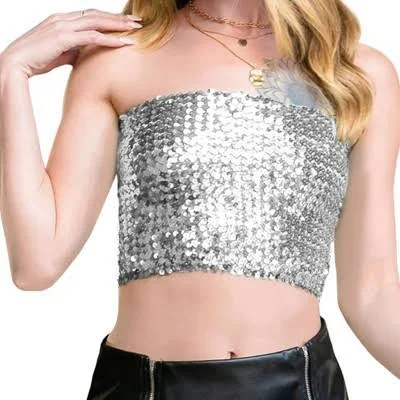 top Anna-Kaci Women's Strapless Glitter Sequin Bandeau Target $27.99