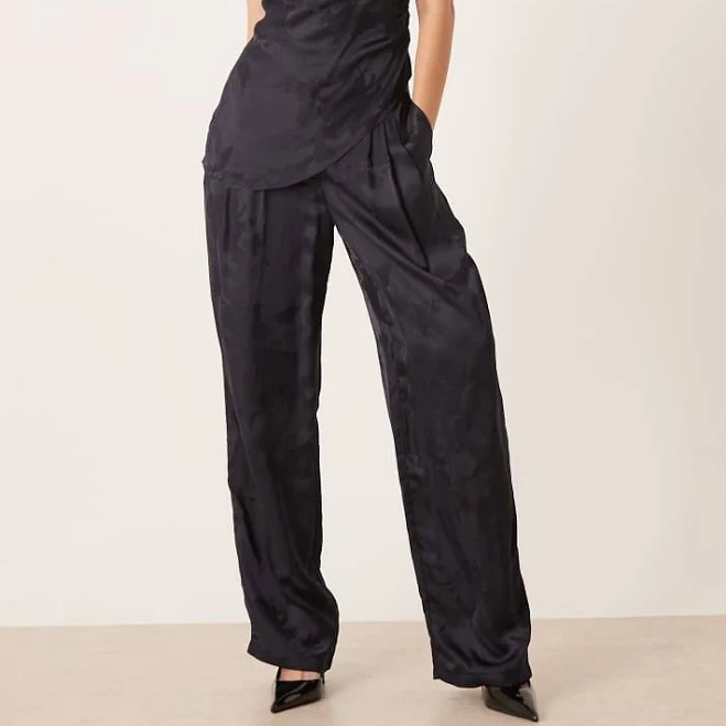 pants ASOS Design Tailored High Waist Straight Leg Satin Jacquard Pants ASOS $49.99