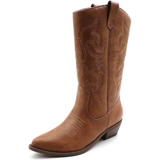 shoes Authentic Western Boots with Detailed Embroidery for Everyday Chic, Women's, Size: 8.5, Camel Kohl's $54.99