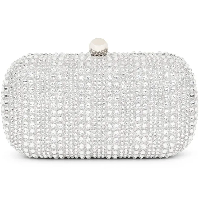 bag Badgley Mischka Arya Crystal Micro Glitter Minaudiere Clutch Macy's $58.8