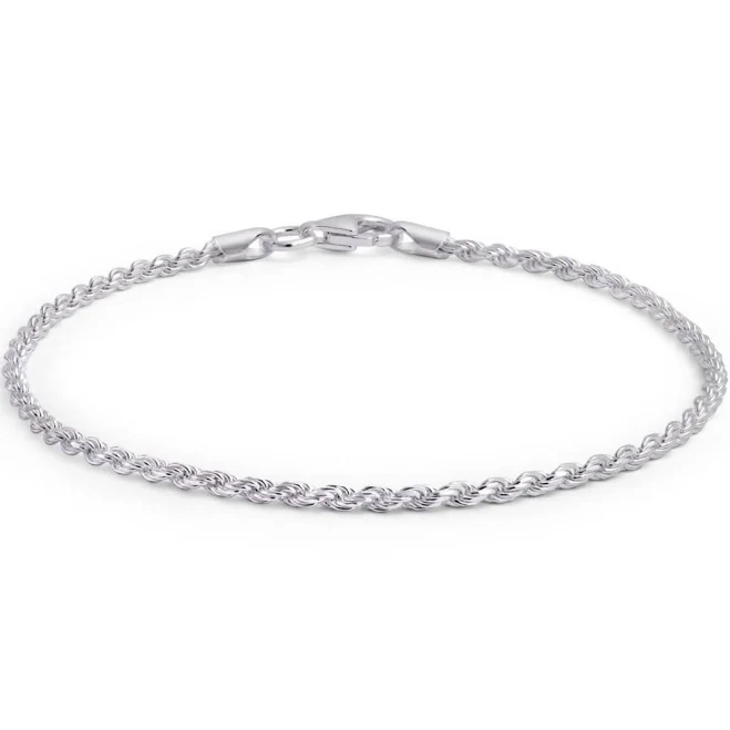 accessory Bling Jewelry 925 Sterling Silver Twist Rope Chain Bracelet Macy's $54.99