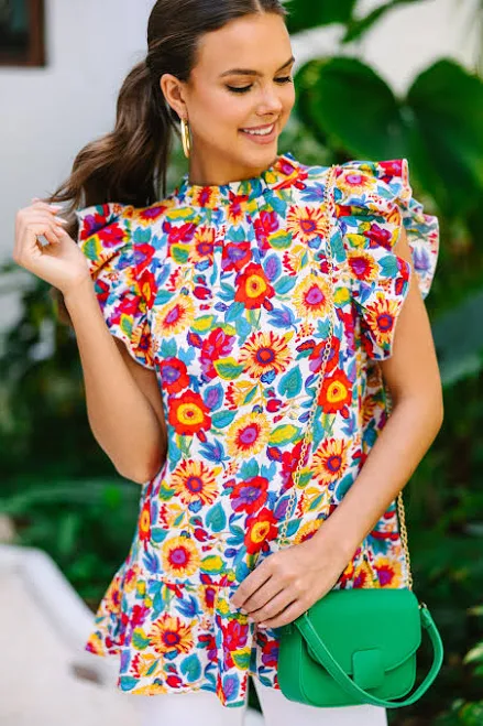 top Bold Moves Floral Blouse The Mint Julep Boutique $29