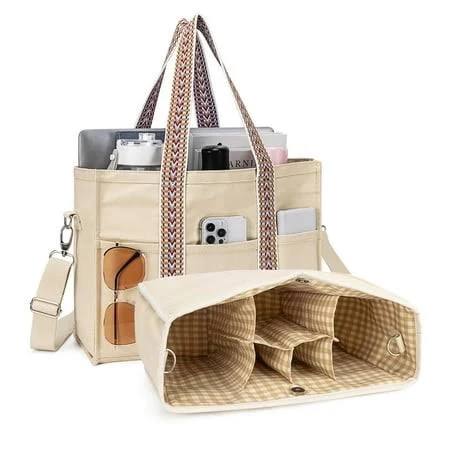 bag Canvas Crossbody Tote Bag with Multi Pockets Walmart - Kabaqoo $26.99