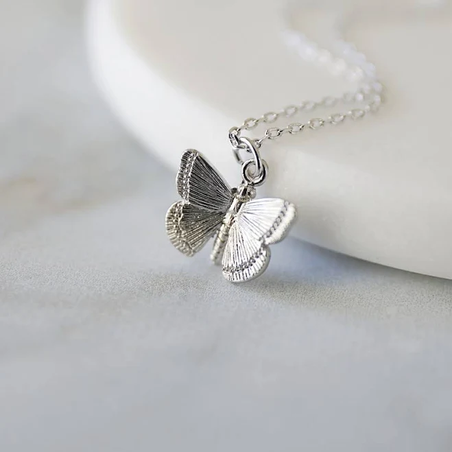 accessory Dainty Silver Butterfly Charm Pendant Necklace Etsy - Rudiana $14.4