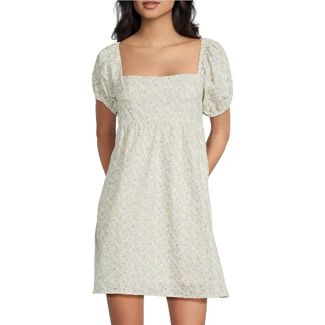 dress Dee Elly Floral Print Square Neck Short Puff Sleeve Dress Dillard's $98