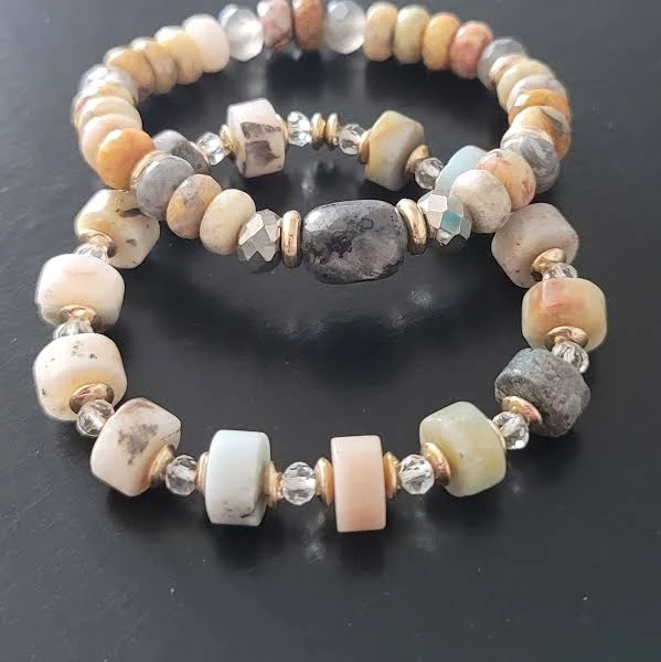 accessory Earth Tone Gemstone Bracelet Set Etsy - Seller $50