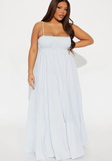 dress Fashion Nova Heidi Flowy Smocked Gauze Maxi Dress Fashion Nova $35.99