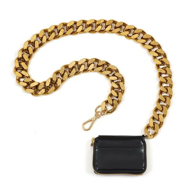 bag Faux Leather Crossbody Bag with Gold Chain Sante Grace $30