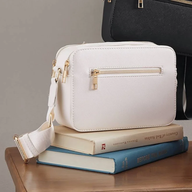 bag Faux Leather Square Crossbody with Zip Closures Montgomery Ward $29.99