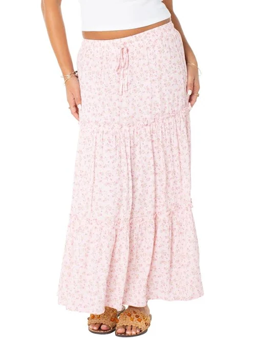 skirt Floral Print Tiered Maxi Skirt Walmart $18.5