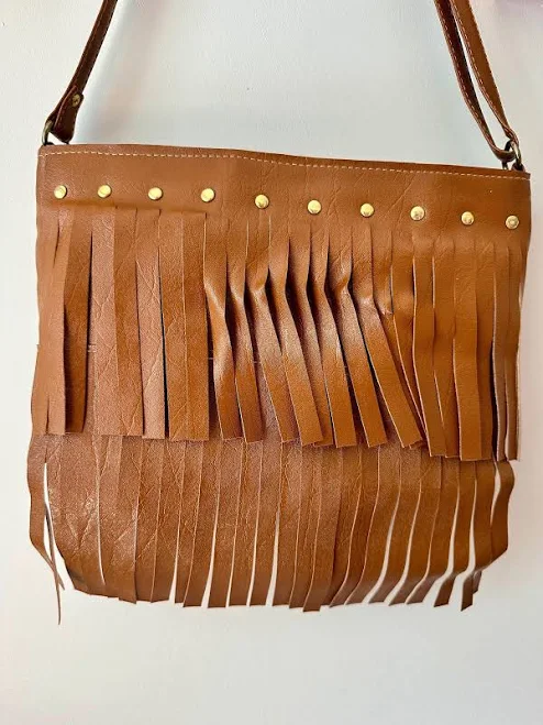 bag Fringed Vegan Leather Handbag with Tassel Sling Etsy - Seller $34.15