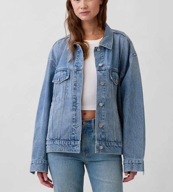 denim jacket Gap Women's Oversized Icon Denim Jacket Gap $79