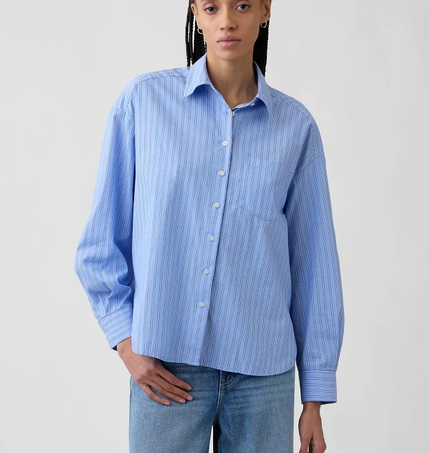 top Gap Women's Oversized Poplin Shirt Gap Factory $29.99
