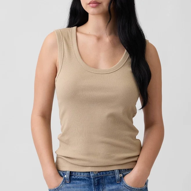 top Gap Women's Ribbed Scoopneck Tank Top Gap Factory $11.99