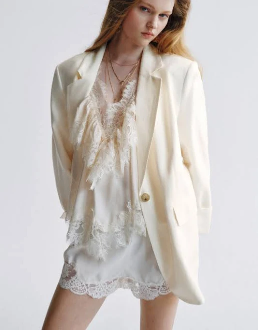 outerwear H&M Ladies Linen-Blend Blazer H&M $59.99
