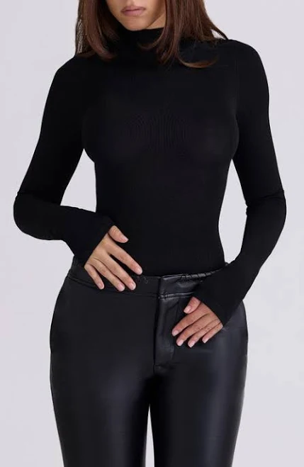 top House of CB Eliena High-Neck Stretch-Knit Bodysuit Nordstrom $99