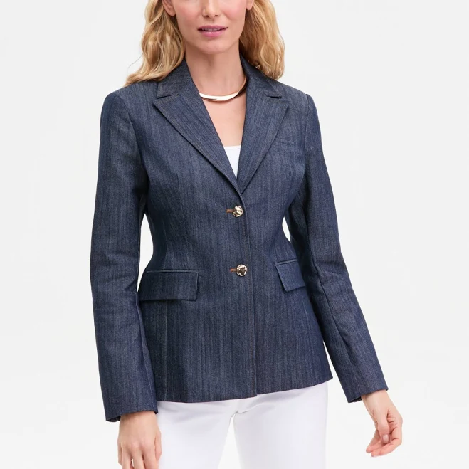 blazer INC International Concepts Women's Hourglass Cotton Denim Blazer Macy's $59.75