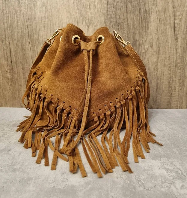bag Italian Suede Leather Fringe Crossbody Bag Etsy - Seller $86.49
