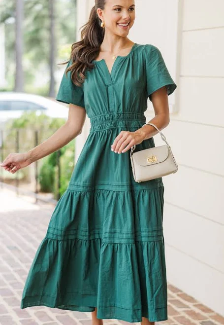 dress It's In The Air Tiered Midi Dress The Mint Julep Boutique $62