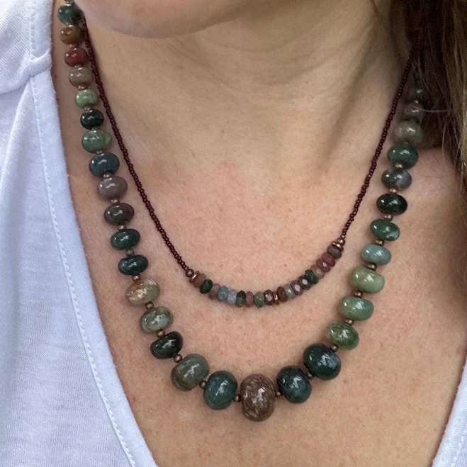 accessory Jasper Gemstone Beaded Necklace Etsy - TheBeadCounter $37.8