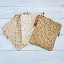 bag Ladies Soft Natural Straw Weave Effect Cross Body Bag with Vegan Leather Strap - 3 Colours Available Etsy $21.22
