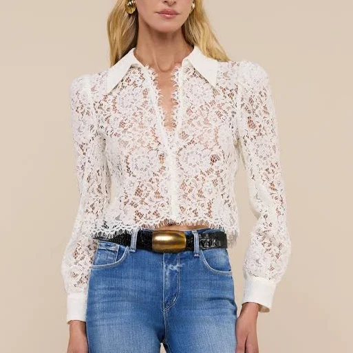 top L'agence Women's Anita Lace Blouse lagence.com $475