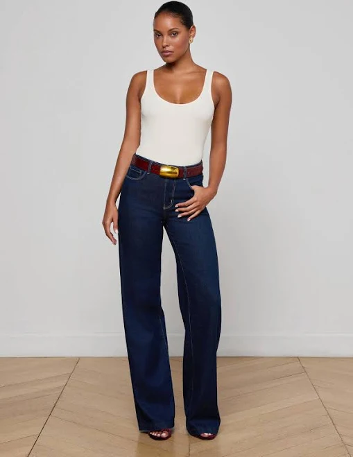 jeans L'Agence Women's Clayton High Rise Wide-Leg Jeans lagence.com $275