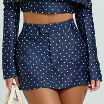 skirt Lana Structured Tailored Polka Dot Mini Skirt Showpo $69.95