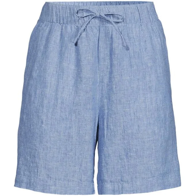shorts Lands' End Women's Linen High Rise Pull On 7