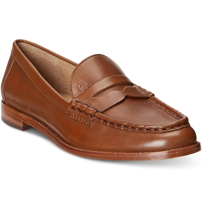 shoes Lauren Women's Ralph Lauren Wynnie Burnished Leather Loafers Macy's $93.6
