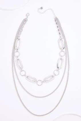 accessory Layered Silver Multi Chain Necklace Cato Fashions $14.99