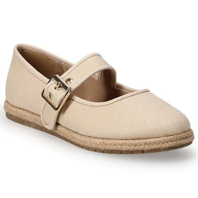 shoes LC Lauren Conrad Holland Women's Espadrille Mary Jane Flats, Size: 6, Natural Kohl's $37.49