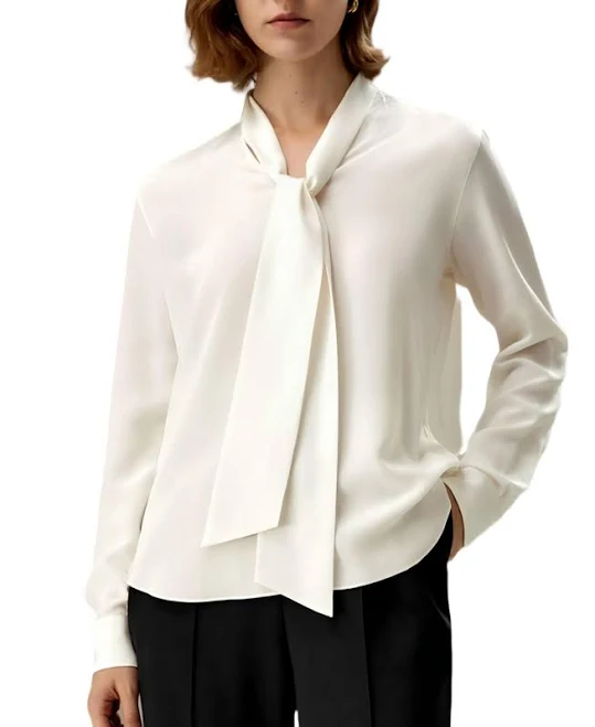 top Lilysilk Women's Silk Bowtie Blouse Macy's $118.3