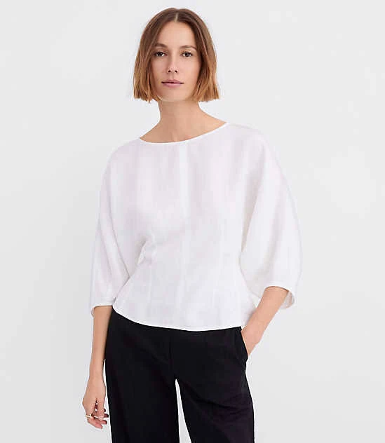 top Loft Women's Linen Blend Blouse LOFT $37.47