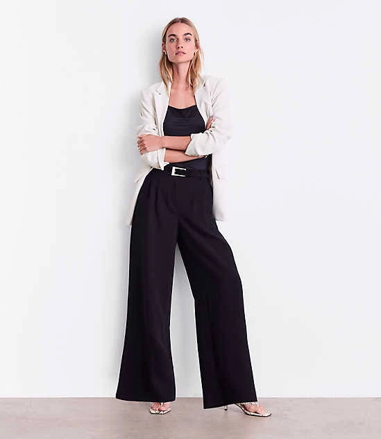 bottoms Loft Women's Versa Crepe Drape Palazzo Pants LOFT $49.97
