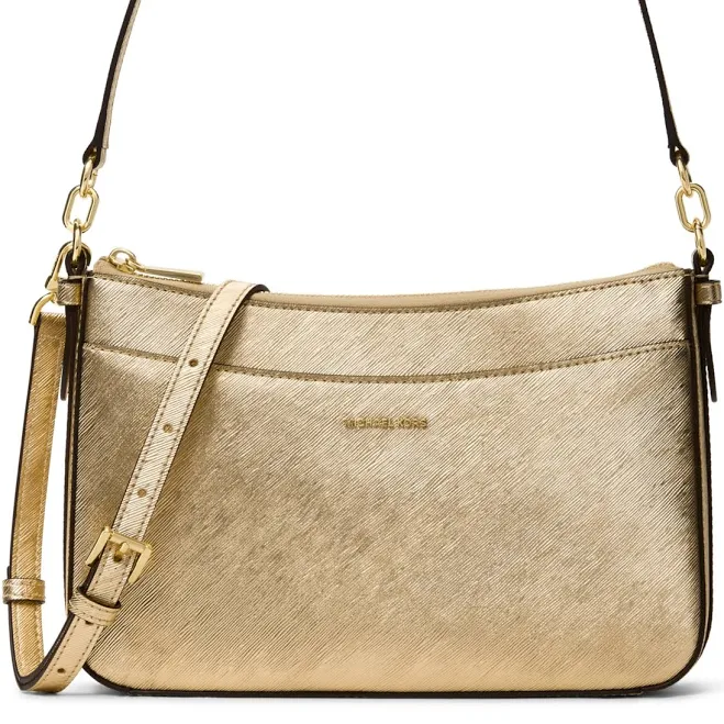 bag MICHAEL Michael Kors Jet Set Medium Metallic Faux Leather Crossbody Bag Macy's $79.8