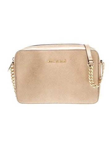bag MICHAEL Michael Kors Jet Set Saffiano Leather Crossbody Bag The RealReal $40.5