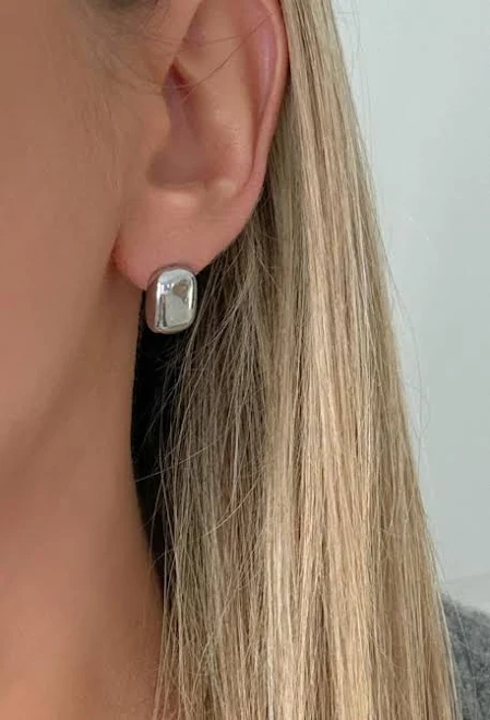 accessory Modern Minimalist Square Silver Stud Earrings Etsy - Seller $30.4