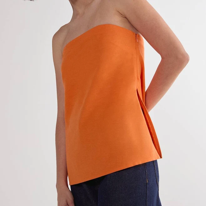 top Nasty Gal Women's Linen Bandeau Top Nasty Gal - US $28