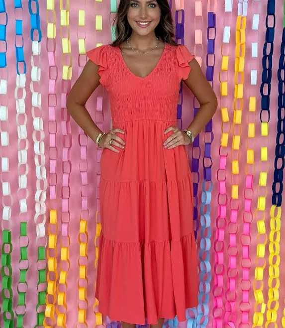 dress Next Chapter Flutter Sleeve Midi Dress Frou Frou Frocks Online $36