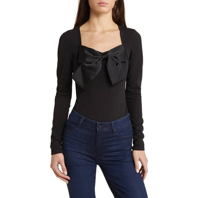 top Nikki Lund Women's Dolly Tie Neck Bodysuit Nordstrom $138
