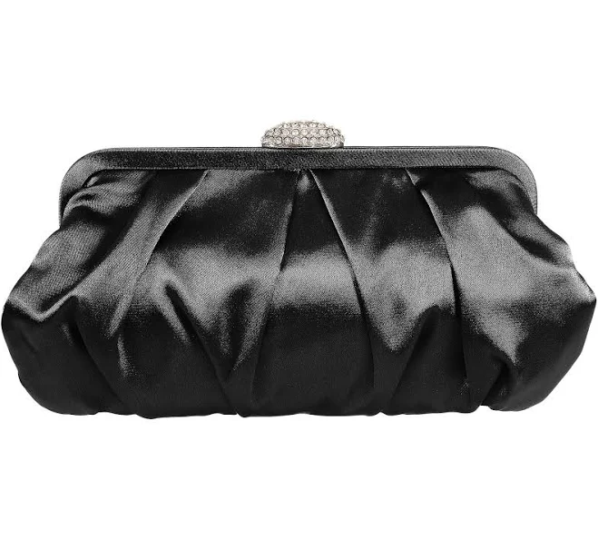 bag Nina Women's Concord Pleated Satin Frame Clutch QVC $63.98