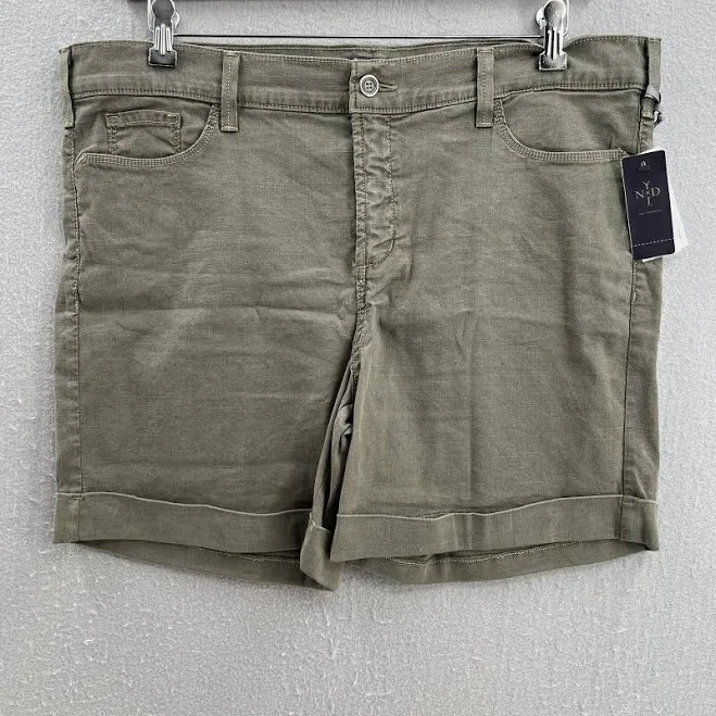 shorts Nydj Bermuda Shorts Cuff Olive Green Size 16 Linen Blend High Waist eBay - olsamo_64 $37.97