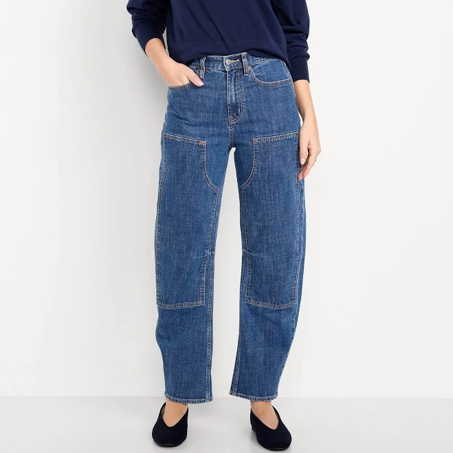 jeans Old Navy Women's High-Waisted Barrel Jeans Old Navy $27.49