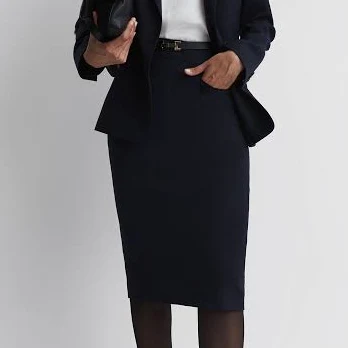 skirt Reiss Navy Haisley Tailored Pencil Women Skirt Reiss $135