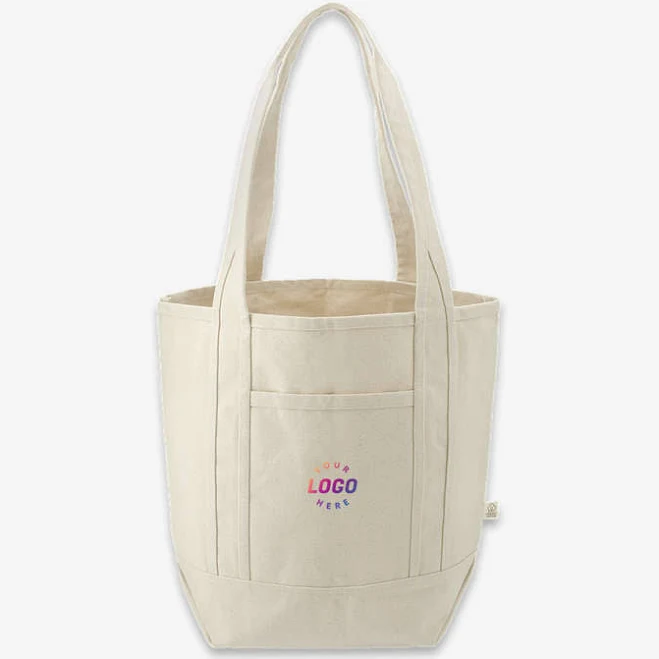 bag Sample - Large Recycled Cotton Canvas Tote Bag - Natural Custom Ink $33.85
