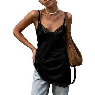 top Satin Lace Cami Top with Adjustable Spaghetti Straps Target $37.99